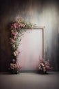 Artistic Floral Installation with Vintage Frame