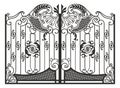 Artistic forging, metal grating, gate, handmade Royalty Free Stock Photo