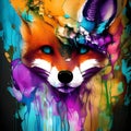 Artistic fox painting