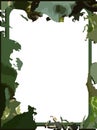 Artistic frame with spots in green tones isolated