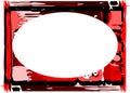 Artistic frame with spots in red isolated