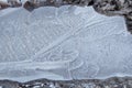 Artistic frozen nature in closeup crystalline pattern