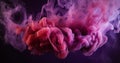 Artistic Fusion of Red and Purple Smoke against a Dark Background