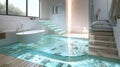 Artistic Glass Floor Scales in Stylish Bathrooms