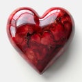 Metal heart encased in glass, symbolizing protected love.