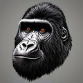 Artistic Gorilla Head Portrait