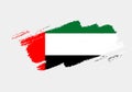 Artistic grunge brush flag of United Arab Emirates isolated on white background. Elegant texture of national country flag Royalty Free Stock Photo