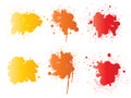 Artistic grungy paint drop, hand made creative splash or splatter stroke set