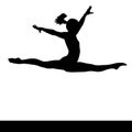 Artistic gymnastics. Gymnastics woman silhouette. Royalty Free Stock Photo