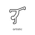 artistic gymnastics icon. Trendy modern flat linear vector artistic gymnastics icon on white background from thin line sport coll