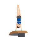 Artistic Gymnastics Vault Athletes Sportsman Games Icon Set. Young boy Athlete. Sporting Championship People Competition. Sport Royalty Free Stock Photo