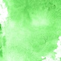 Abstract paint hand drawn green watercolor background, raster illust