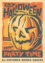 Artistic hand drawn Halloween party poster layout