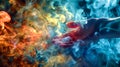 artistic hands reaching through fire and ice with dramatic lighting Royalty Free Stock Photo