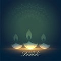 artistic happy diwali glowing diya background design