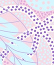 Artistic header with flowers and leaves. Graphic design. Hand drawn texture