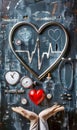 Artistic Heartbeat Concept in Healthcare. Generative ai