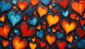 Artistic hearts.Background with hearts as a basis for romantic moments and visual effects