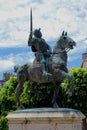 Equestrian statue of Bertrand Du Guesclin in Dinan in Brittany