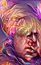 Artistic and humorous representation of Boris Johnson