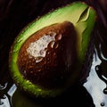 Artistic Illustration AI avocado cut half with irregularities in pulp Royalty Free Stock Photo