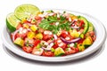 Peruvian Ceviche on White Royalty Free Stock Photo