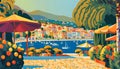 Artistic illustration of the French Riviera