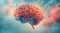 Artistic illustration of human brain and its processes Royalty Free Stock Photo