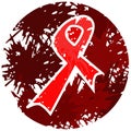 Red ribbon made with spots isolated