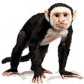Artistic Illustration of a Whitethroated Capuchin Monkey Royalty Free Stock Photo