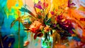 An abstract brightly coloured image inspired by a vase of flowers Royalty Free Stock Photo