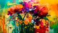 An abstract brightly coloured image inspired by a vase of flowers Royalty Free Stock Photo