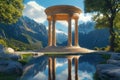 An artistic interpretation of the ancient Salomon Temple surrounded by nature Royalty Free Stock Photo