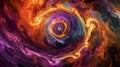 Abstract fiery vortex with swirling patterns representing epileptic seizure. Generative AI