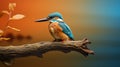Artistic Kingfisher: A Captivating Autumn Portrait