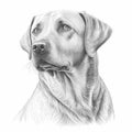 Artistic Labrador Dog Coloring Page - Detailed Canine Sketch