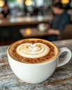 Artistic latte art in a white ceramic cup Royalty Free Stock Photo