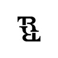 Artistic letter T and R initial ambigram logo design template