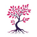 An artistic Life Illustration of Pink Leaf Tree