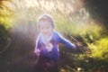 Artistic look portrait of a child in nature