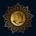 Artistic lord ganesha golden creative background design Royalty Free Stock Photo