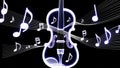 Elegant glowing violin illustration surrounded by floating musical notes design Royalty Free Stock Photo