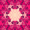 Artistic Mandala Artwork. beautiful flower design created in swirl ink style. background illustration wallpaper in pink shades.