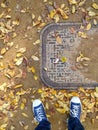 An artistic manhole cover found in seoul city Royalty Free Stock Photo