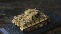 artistic miniature of the King Tiger Tank, this German heavy tank from the World War 2 era Royalty Free Stock Photo