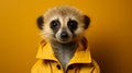 Artistic Minimalist Photography: Cute Meerkat In Wes Anderson Style