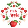 Artistic and modern red apple pattern