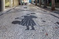 Artistic mosaic paving of the pedestrian streets of Funchal, Madeira