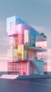 Artistic Multicolor Acrylic life sized House generative AI