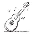 Music Guitar Doodle Sketch Vector Illustration